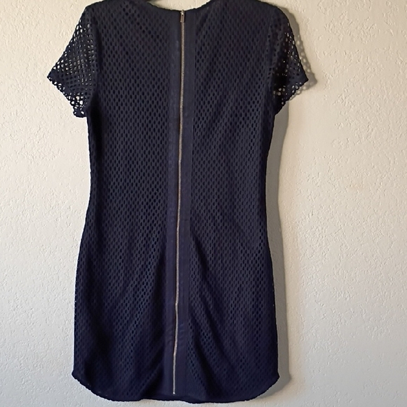 Banana Republic Navy Textured Mini Dress Size 6 - Picture 5 of 10